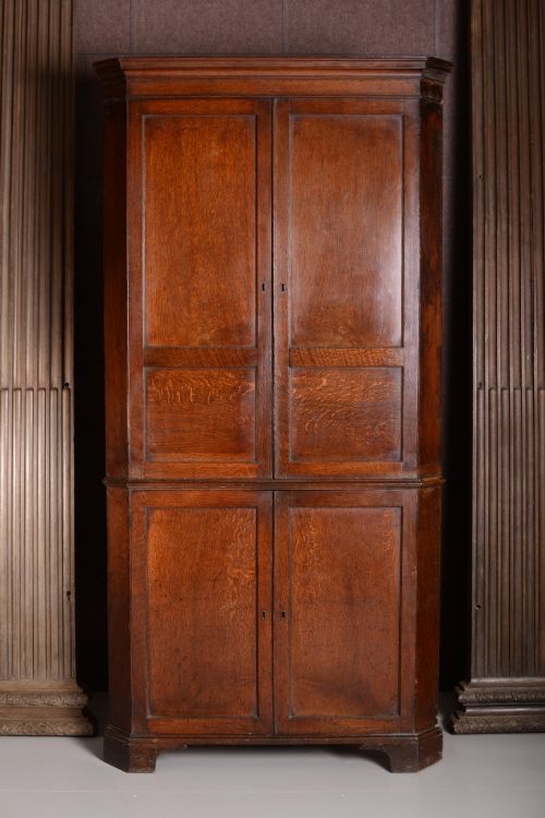 fig 1. Antique Oak Double Floor Standing Corner Cupboard