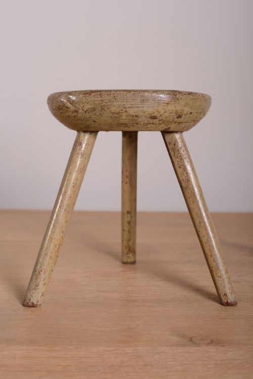 Georgian Antique Dairy Stool in Original Paint
