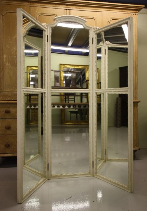 English Antique Triple Dressing Screen/mirror