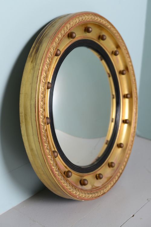 fig 1. Edwardian Antique Gilt Convex Mirror