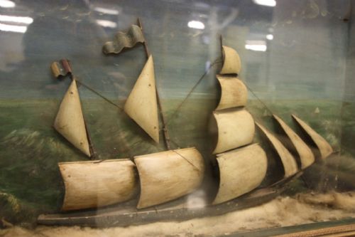 fig 1. Original Antique Tea Clipper Ship Diorama