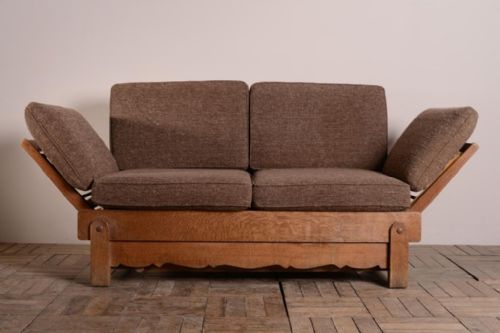 fig 1. 1930's Heals Oak Bed Settee