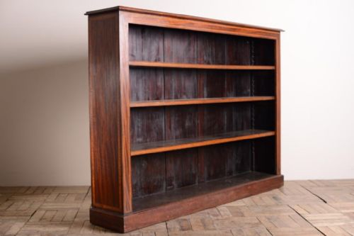 English Large Antique Mahogany Open Bookcase