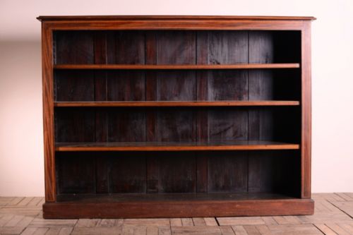 fig 1. English Large Antique Mahogany Open Bookcase