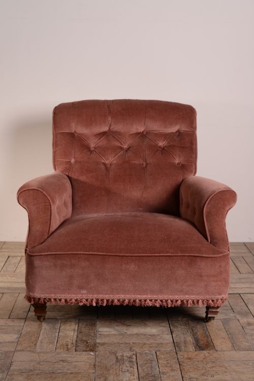 fig 1. Antique Upholstered Armchair by Shoolbred