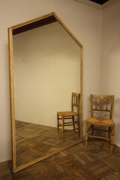 English Antique Pine Shop Fitting Mirror
