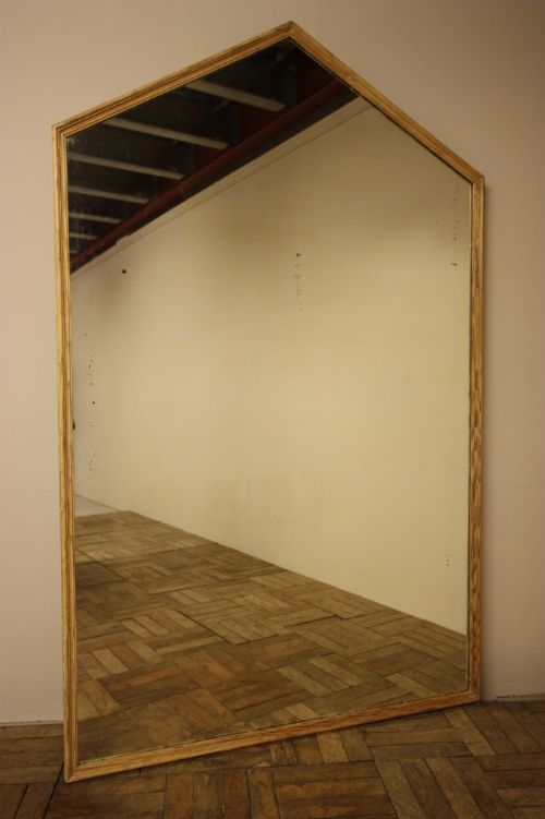 fig 1. English Antique Pine Shop Fitting Mirror