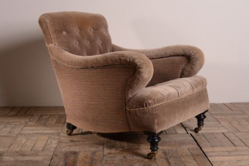 Deep & Curvy 19th Century Antique Armchair
