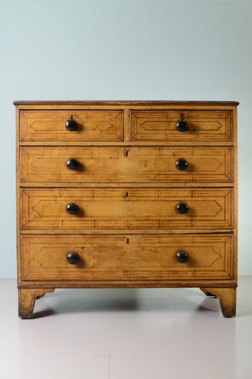 Original English Antique Painted Pine Chest