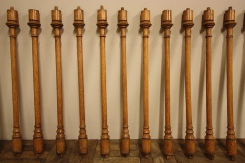 Set of 88 Georgian Antique Oak Staircase Spindles