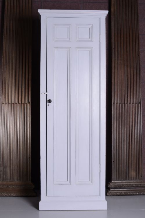 fig 1. Tall 19th Century Antique Painted Pine Cupboard