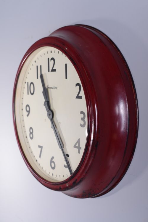 fig 1. Industrial 1920's Large Genalax Factory Clock.