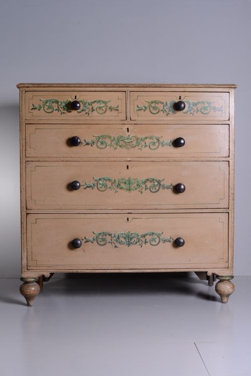 fig 1. Large Regency Antique Decorated & Painted Chest