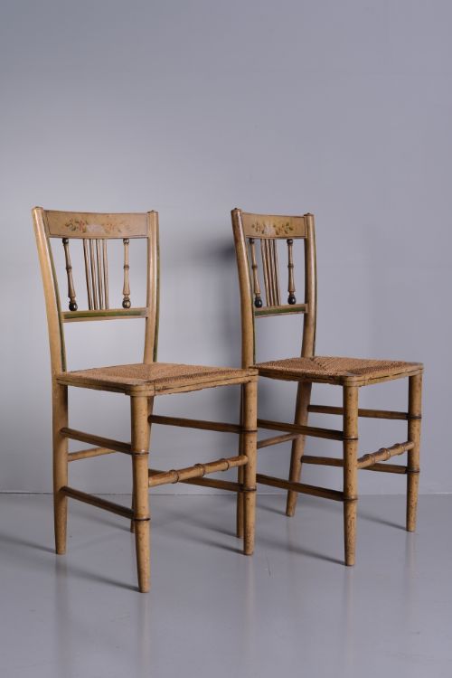 Pair of Regency Antique Side Chairs in Original Paint