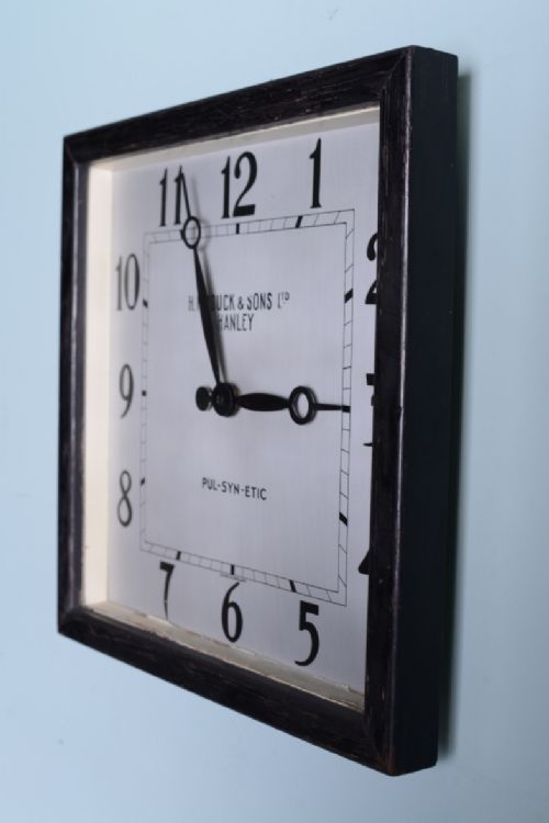 fig 1. Square Antique 'Pul-Syn-Etic' Wall Clock