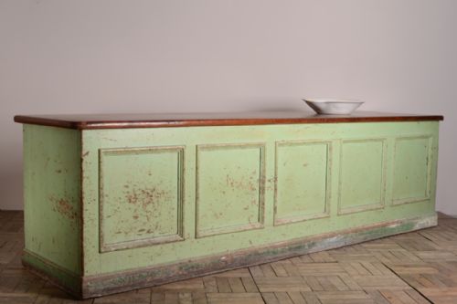 fig 1. Huge English Antique Mahogany Shop Counter