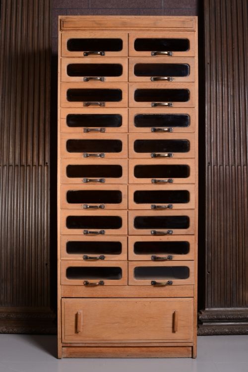 English Antique Oak Haberdashery Shop Cabinet