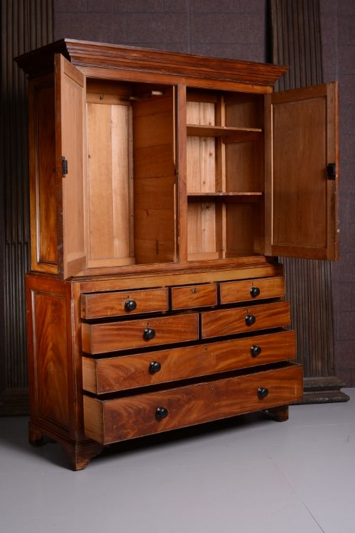 fig 2. Georgian Antique Painted Pine Press Cupboard