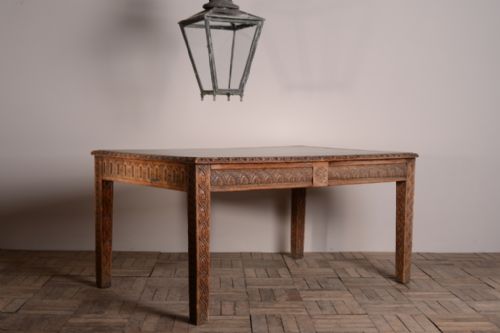 Unusual 19th Century Antique Oak Library Table/desk