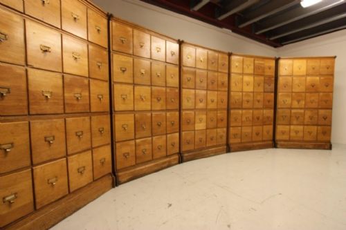 6 English 1930'S Oak Registrar Office Stacking Chests