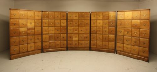 fig 1. 6 English 1930's Oak Registrar Office Stacking Chests