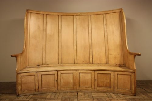 fig 1. Huge Wonderful Georgian Antique Sycamore Settle