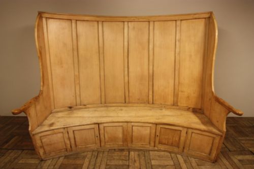 fig 2. Huge Wonderful Georgian Antique Sycamore Settle