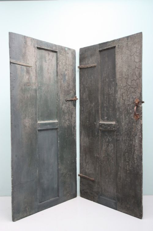 Pair of Early Georgian Antique Doors in Original Paint.