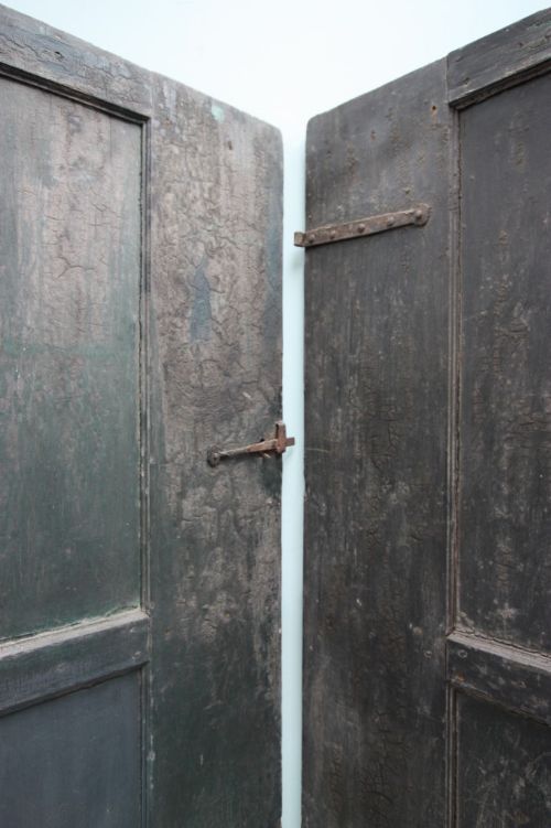 fig 1. Pair of Early Georgian Antique Doors in Original Paint.