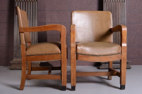 English 1930'S Oak Desk Armchair (10 Available).