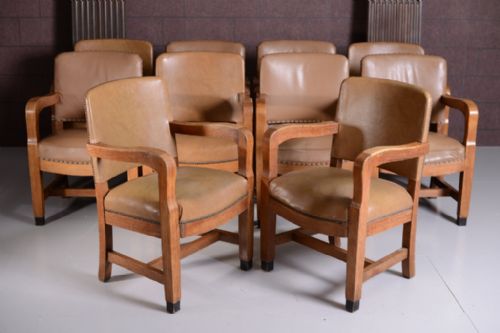 fig 1. English 1930's Oak Desk Armchair (10 Available).
