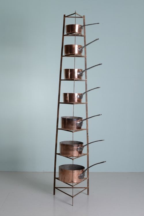 English Antique Wrought Iron Pan Stand
