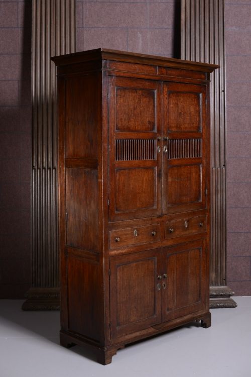 Georgian Antique Oak Welsh Bread & Cheese Cupboard