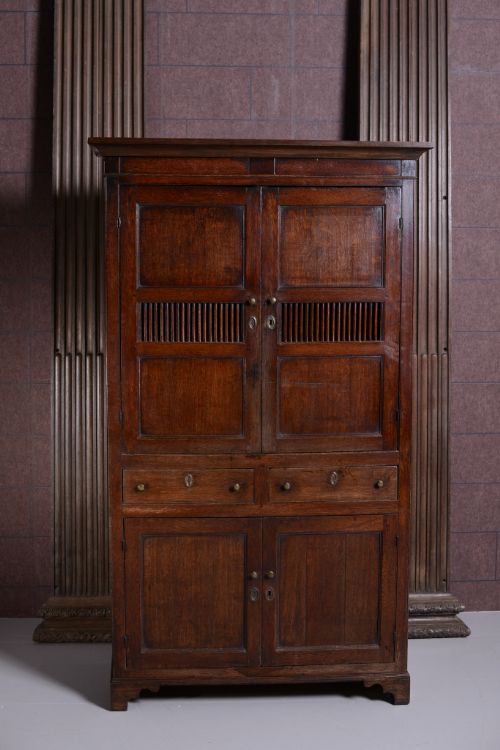 fig 1. Georgian Antique Oak Welsh Bread & Cheese Cupboard