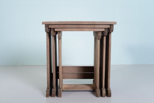 fig 1. 1930's Teak Nest of Garden Tables by Lister & Co