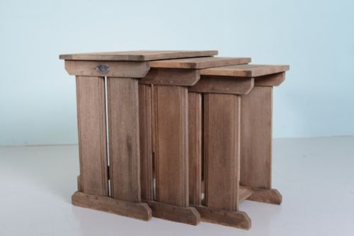 fig 2. 1930's Teak Nest of Garden Tables by Lister & Co