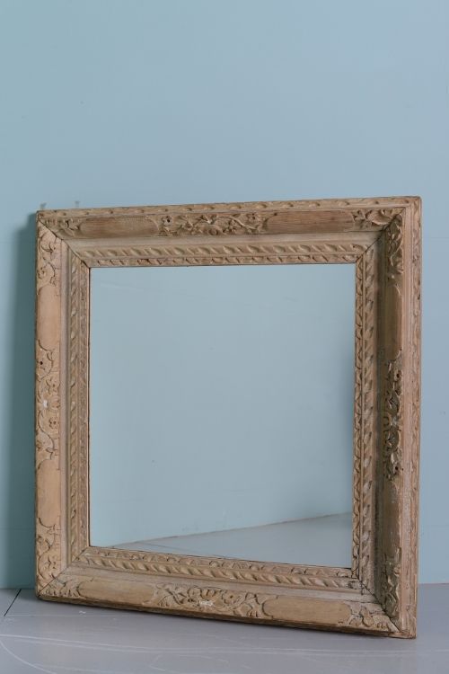 18th Century Antique Carved Pine Mirror