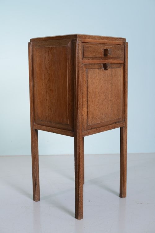 fig 1. 1920's Oak Bedside Cabinet by Bryn Mawr