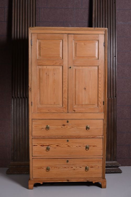 Georgian Antique Pine Press Cupboard