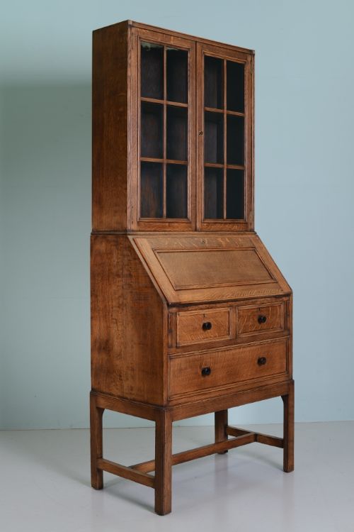 Heals 1930'S Oak Bureau Bookcase