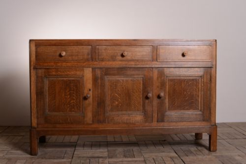 fig 1. Quality 1930's Heals Oak Sideboard.