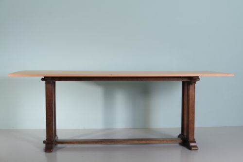 fig 1. English Antique Oak Refectory Dining Table