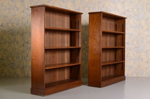 fig 1. Pair of English Antique Oak Bookcases