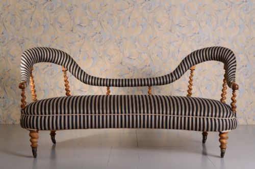 fig 1. Very Shapely Satin Birch Antique Sofa