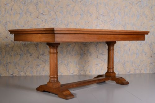 Large 1930'S Heals Oak Writing Table