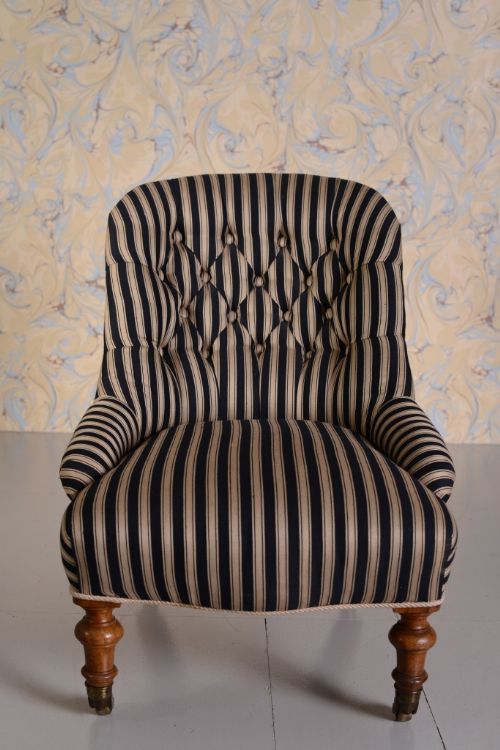 fig 1. Beautiful Antique Upholstered Bedroom Chair