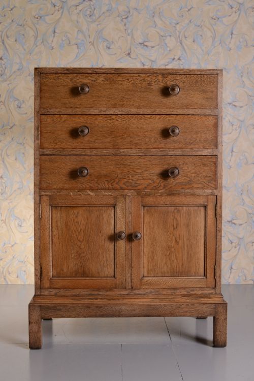 fig 1. Heals English Oak Tall Boy