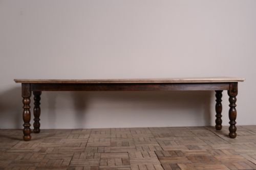 fig 1. Large 19th Century Antique Kitchen Dining Table