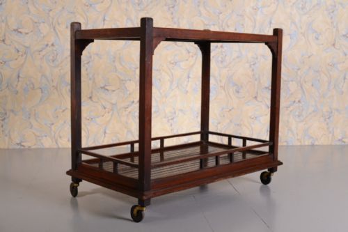 Hms Renown Edwardian Antique Teak Trolley