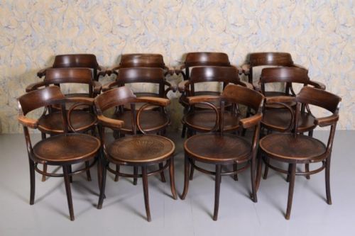 Set of 12 Bentwood Antique Dining Chairs.
